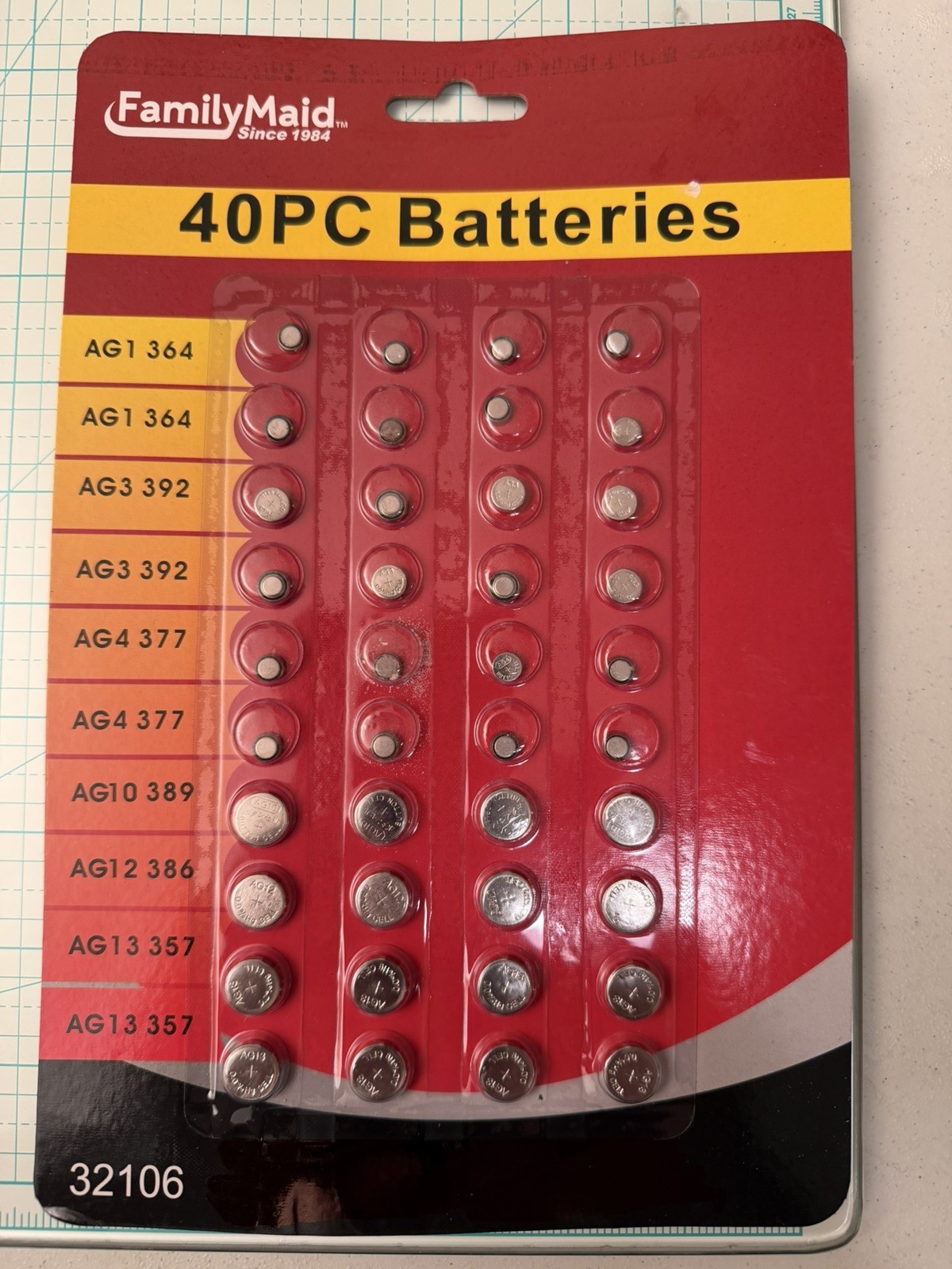 2 Packs of 40 Watch Batteries Total of 80 Batteries for Watch Repair