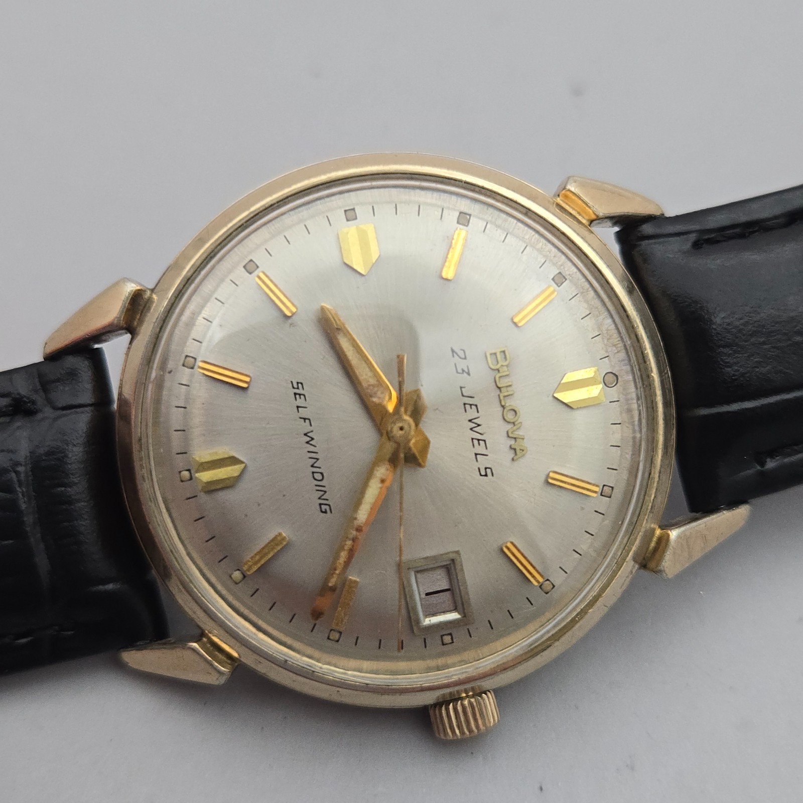 Vintage BULOVA Date King men’s automatic watch 10BPACD 23Jewels 10K RGP 1968