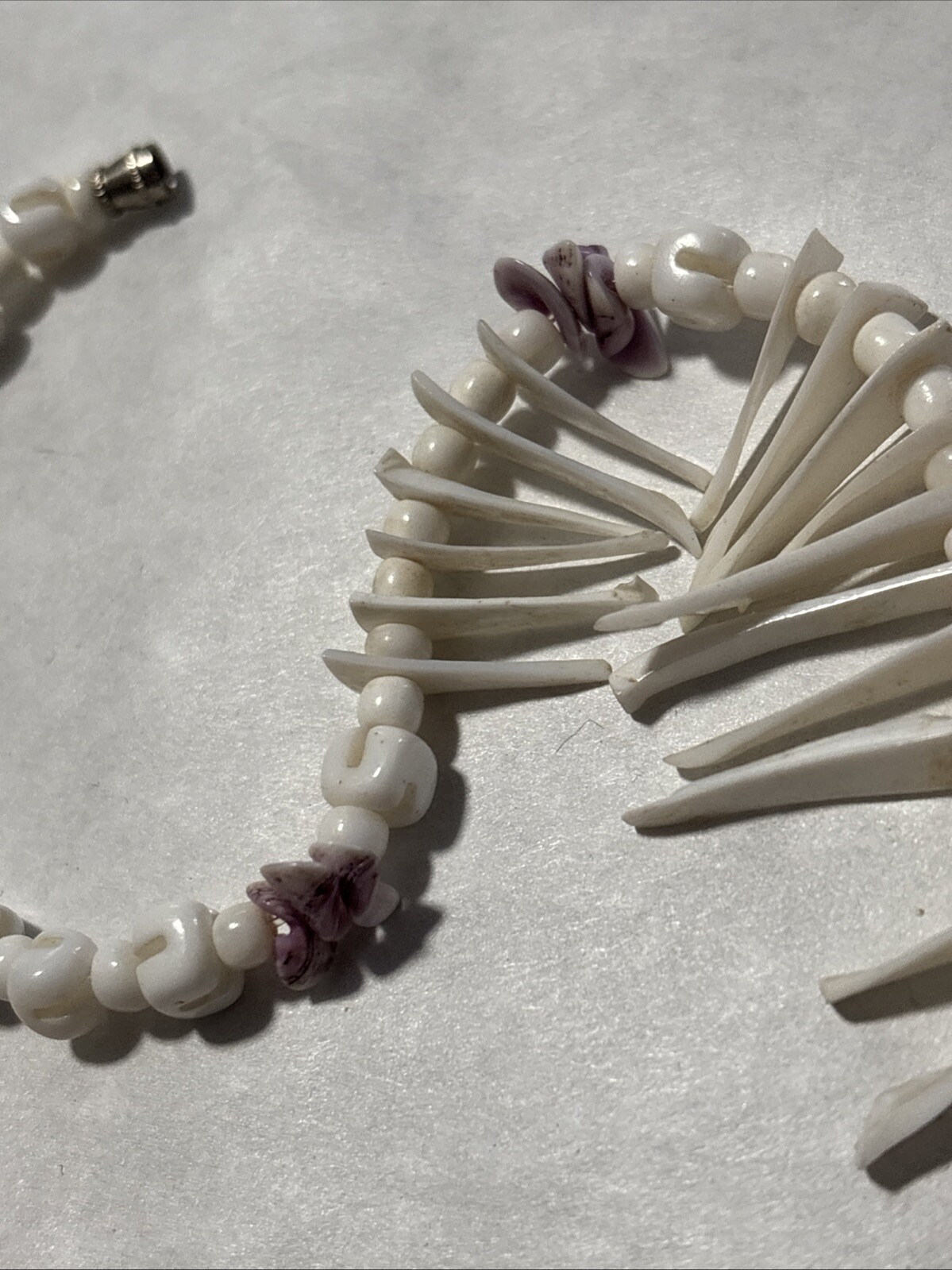 2 Beautiful Necklaces, Puka Shell Spiked & Black & Cream Hairpipe Buffalo Bone