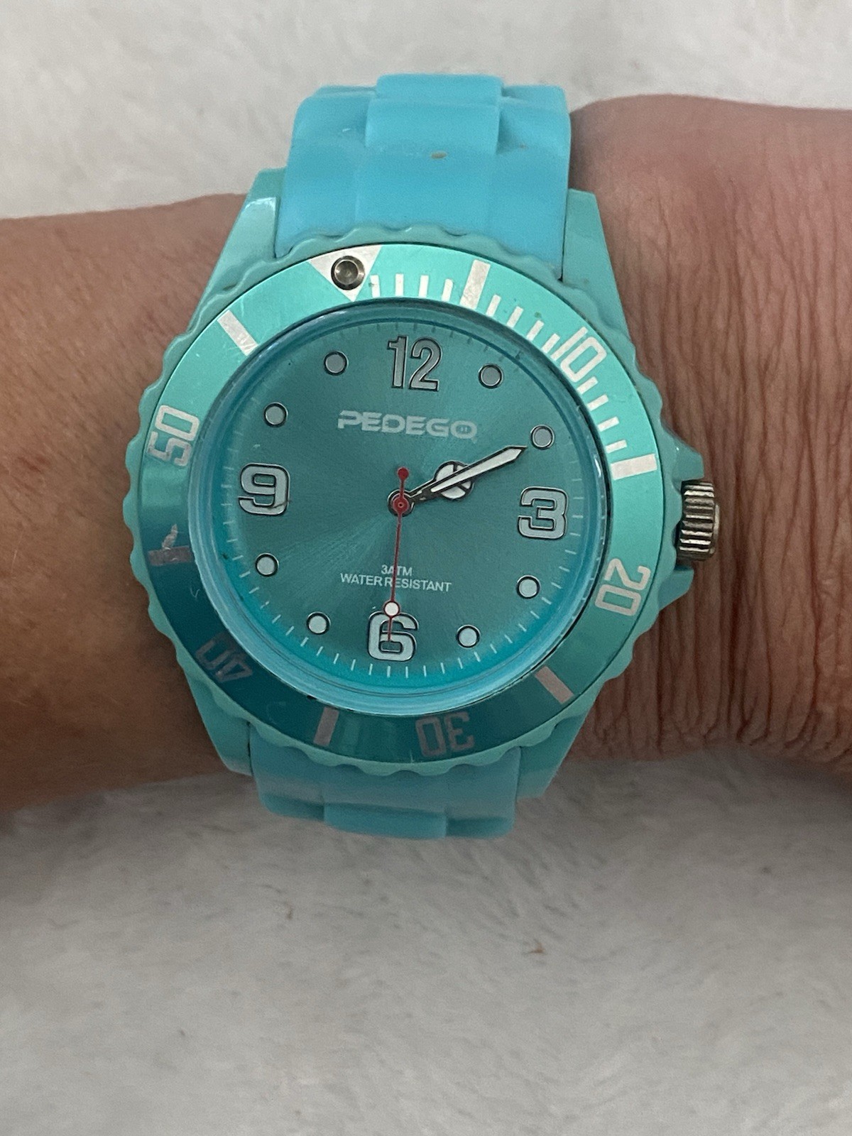 Pedego Aqua Silicone Watch QuartzNewBatteryRunning 3 ATM Water Resistant