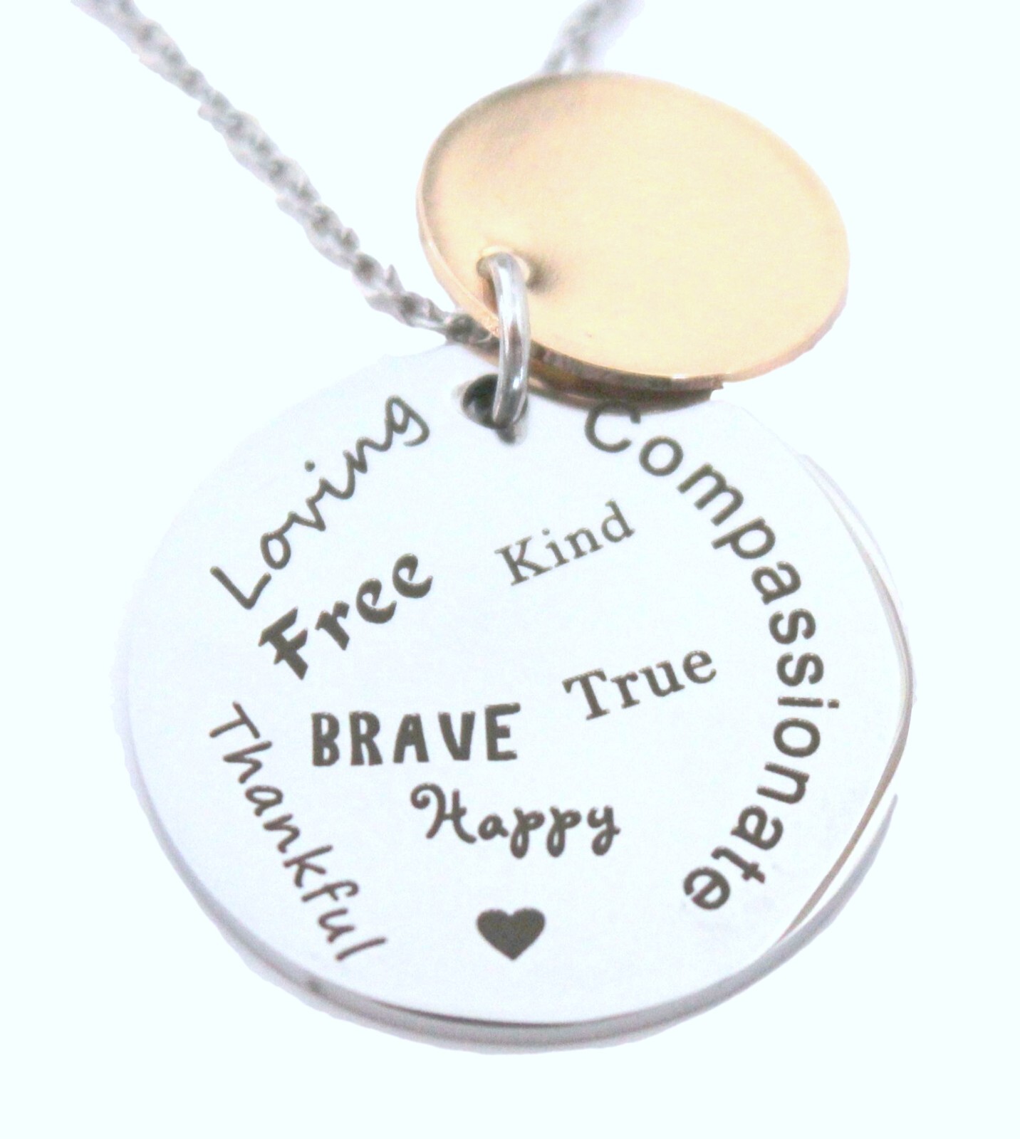 Just Be Pendant Necklace Brave Thankful Kind True Compassionate Loving Free #500