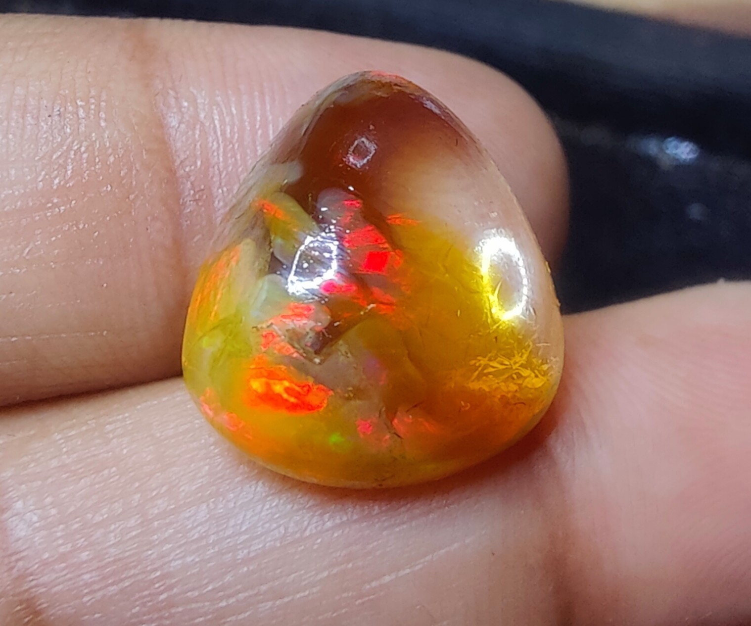 Honeycomb Opal, 13 Carat, Size- 18x16x9 mm, Ethiopian Opal Pear Cab, Jewellery.