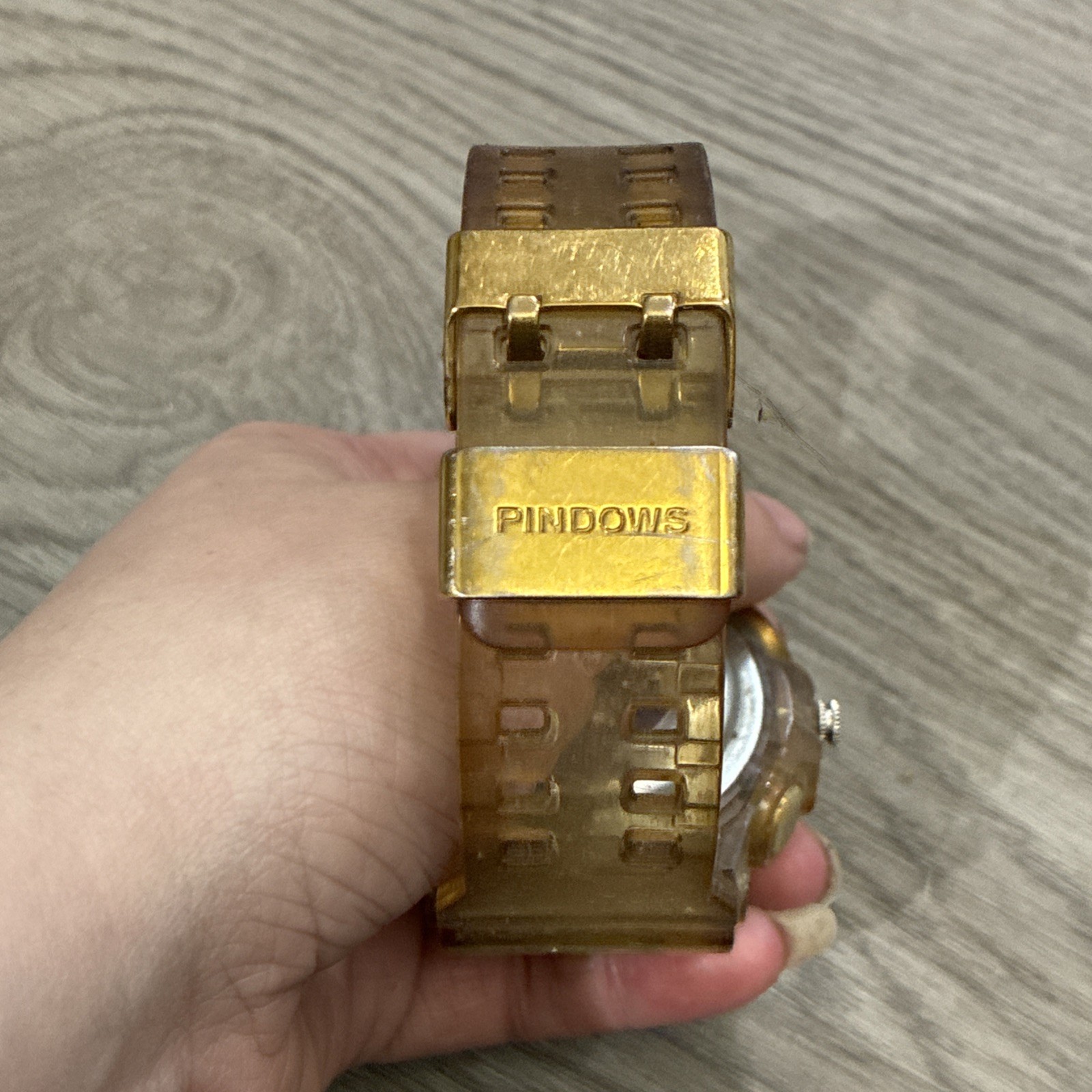 PINDOWS Analog Digital Wristwatch 50m Waterproof Date Multifunction Japan F/S