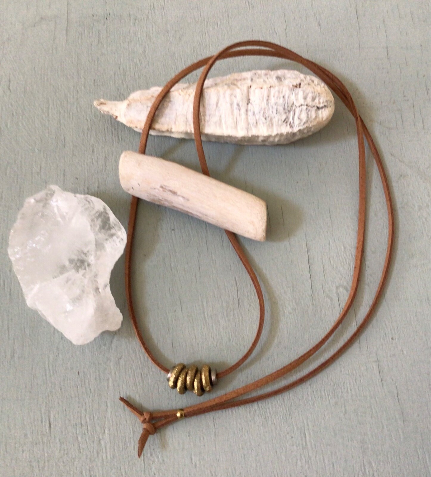 NEW Sundance Charm Necklace suede cord handmade artisan simple jewelry