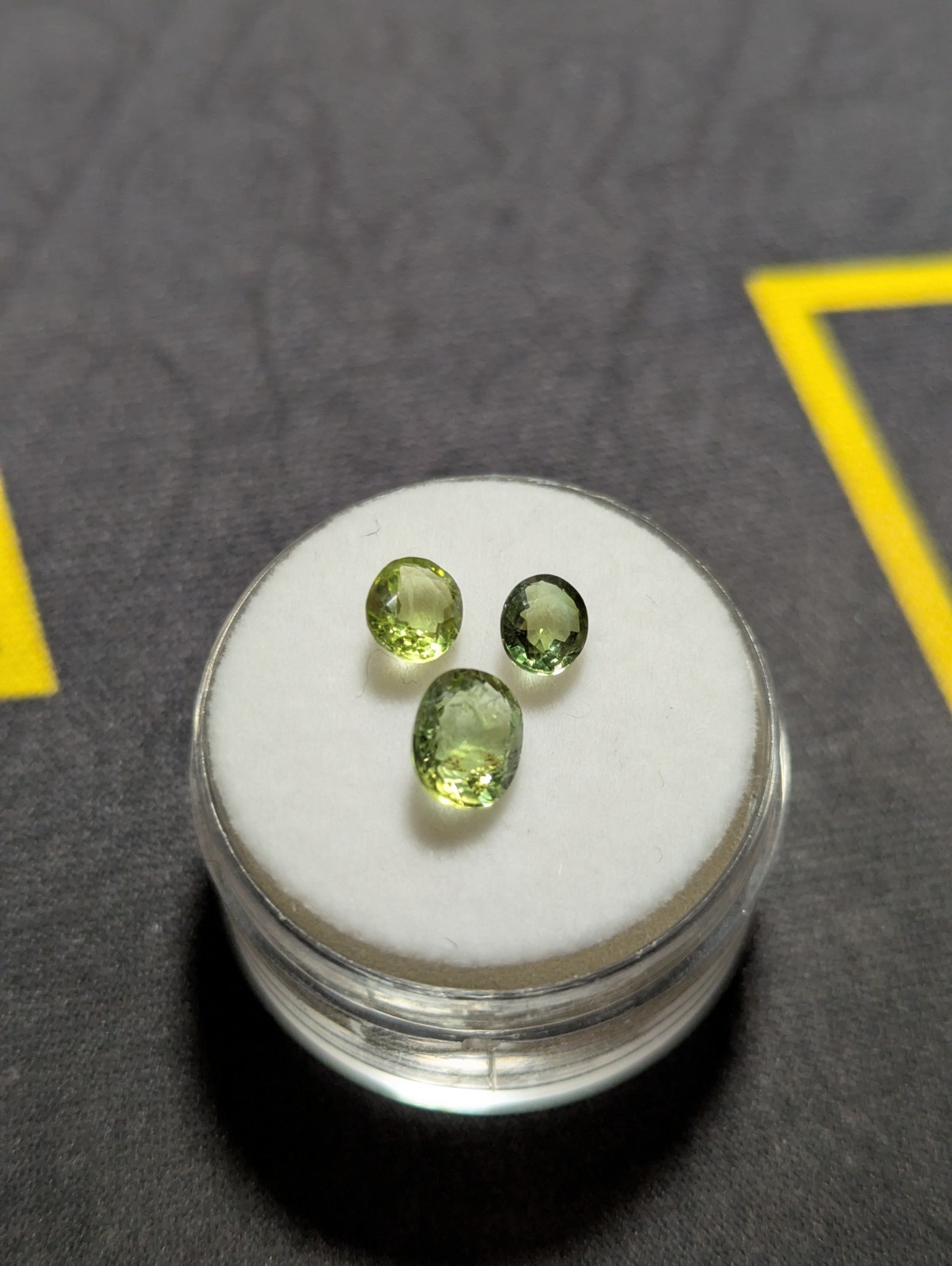 1.83ctw Natural Olive Yellow-Green Tourmaline Lot (3) Oval VS Unheated Gemstone