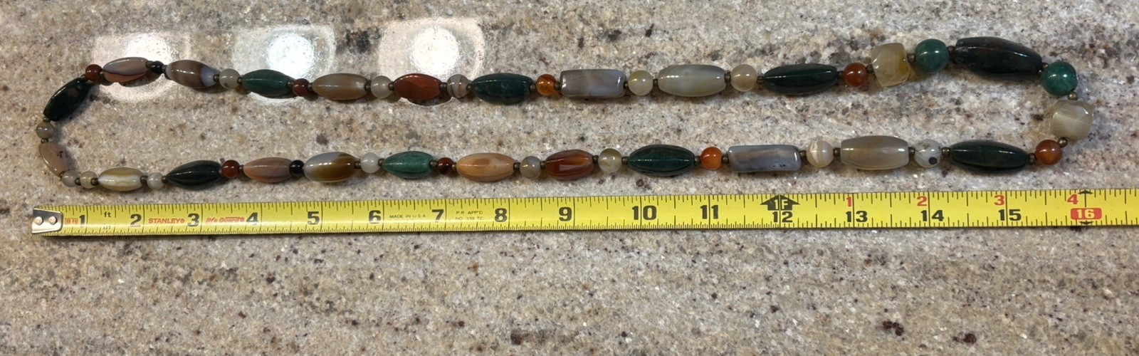 STONE BEADED NECKLACE GEMSTONE STRING STRAND
