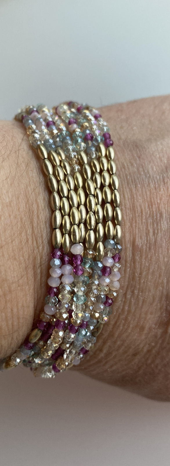ANN TAYLOR LOFT BEADED MULTI STRAND SLIDER BRACELET