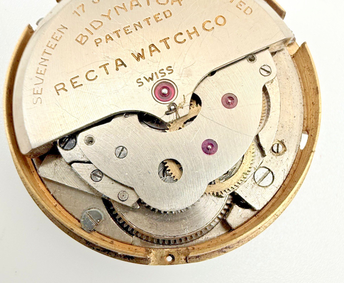 Recta Bidynator 17J Automatic Watch Movement Dial Parts Repair Swiss