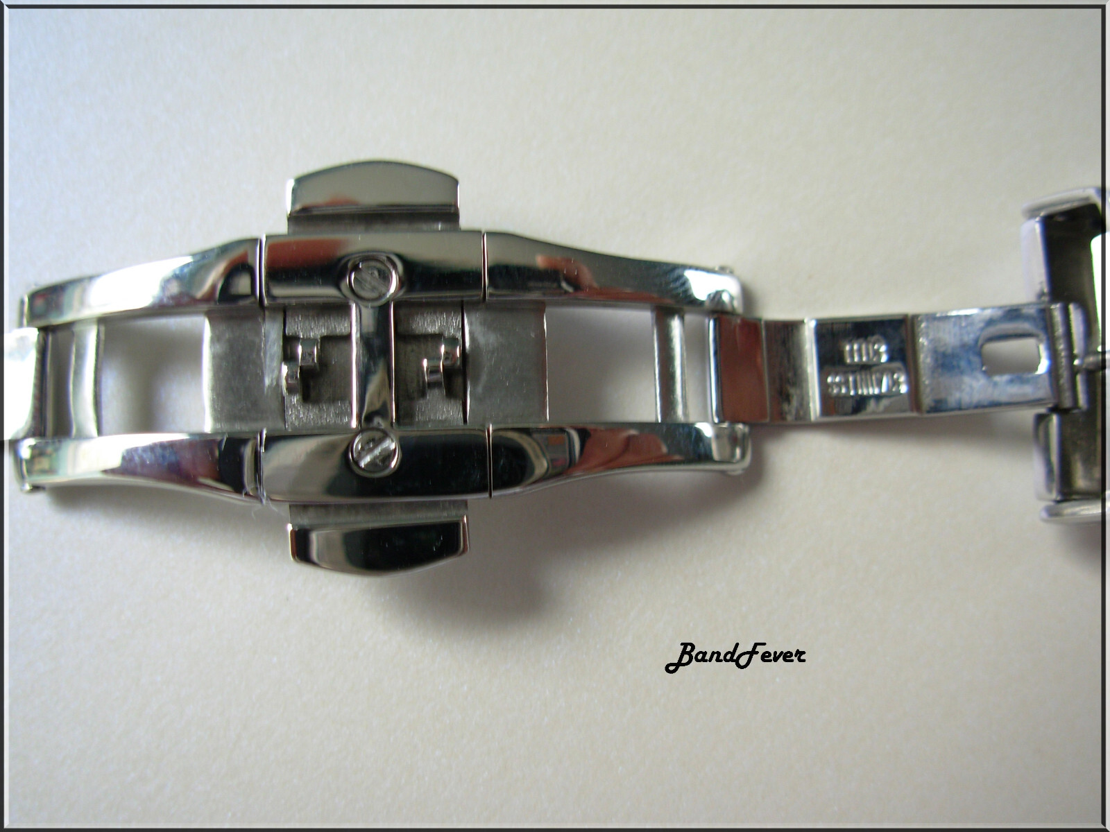 SQR 18mm POLISHED Stainless Steel Butterfly Deployment Clasp Buckle Push Button