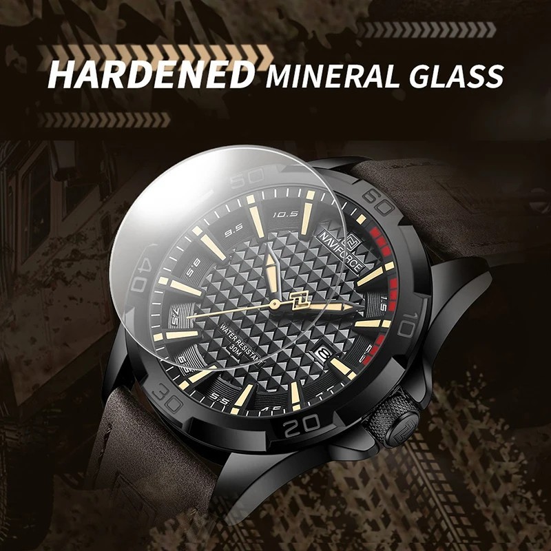 NAVIFORCE Men Casual Sport Military Quartz Calendar Wrist Watch for Man Business