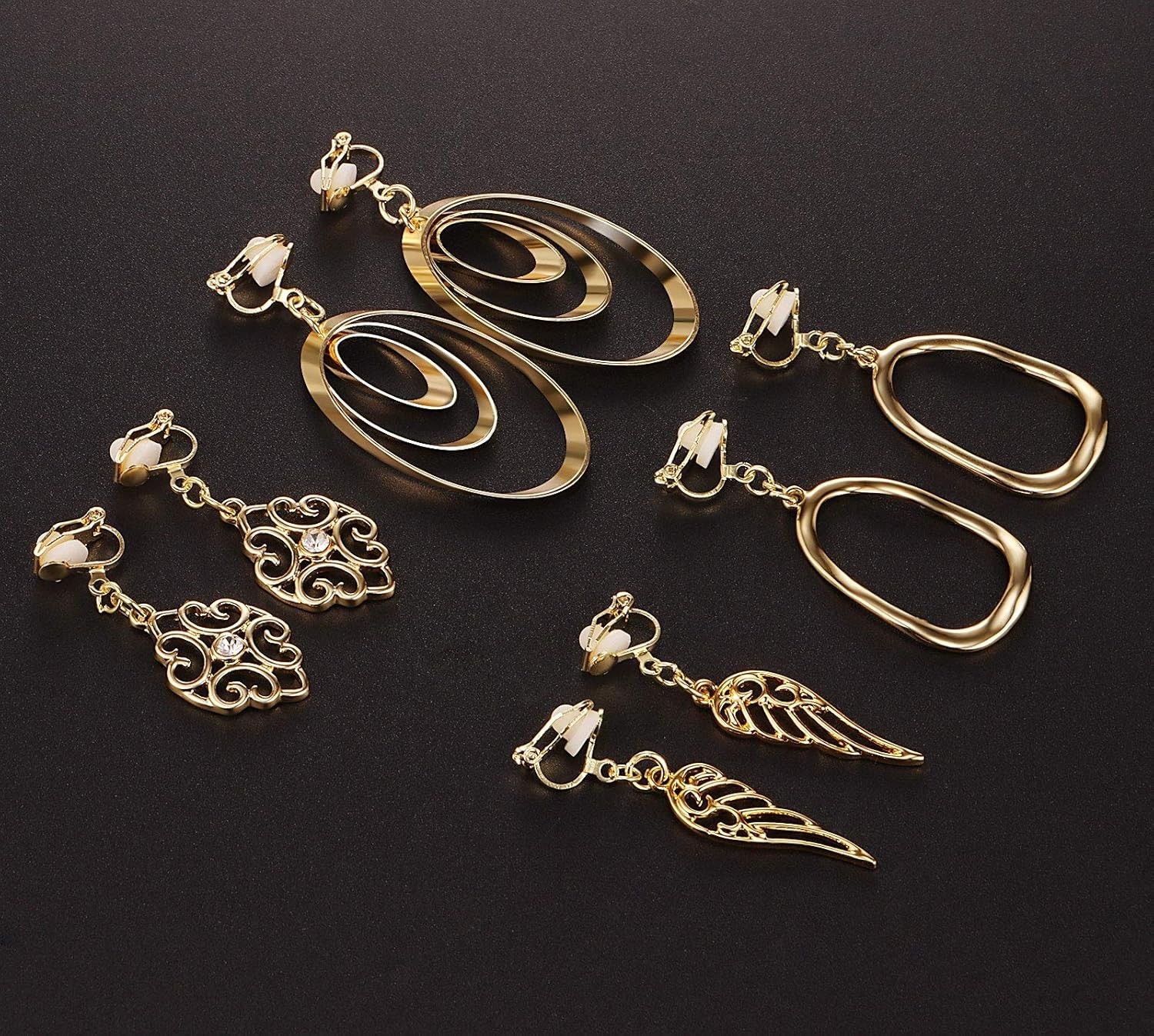 15 Pairs Gold Clip on Earrings for Women Fashion,Lightweight Fake Earrings Set