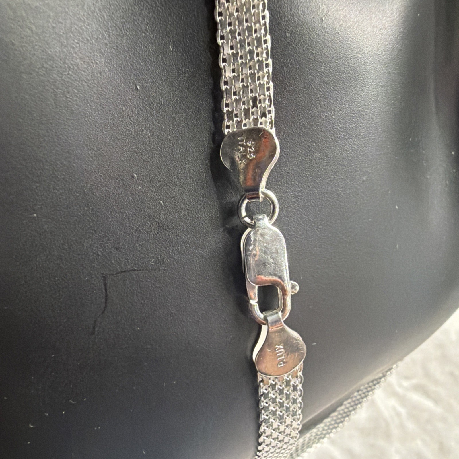 18 inch , 6.2 mm Solid P. LUX Italy 925 Sterling Silver Bismarck chain