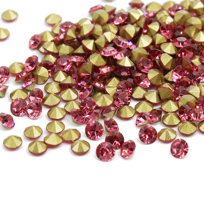 10 Bag Faceted Glass Pointed Rhinestone Findings Back Plated 1.9~2mm 1440pcs/Bag