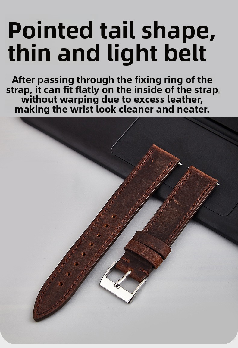 Vintage cowhide genuione leather watch straps mens band 18 19 20 21 22 24mm