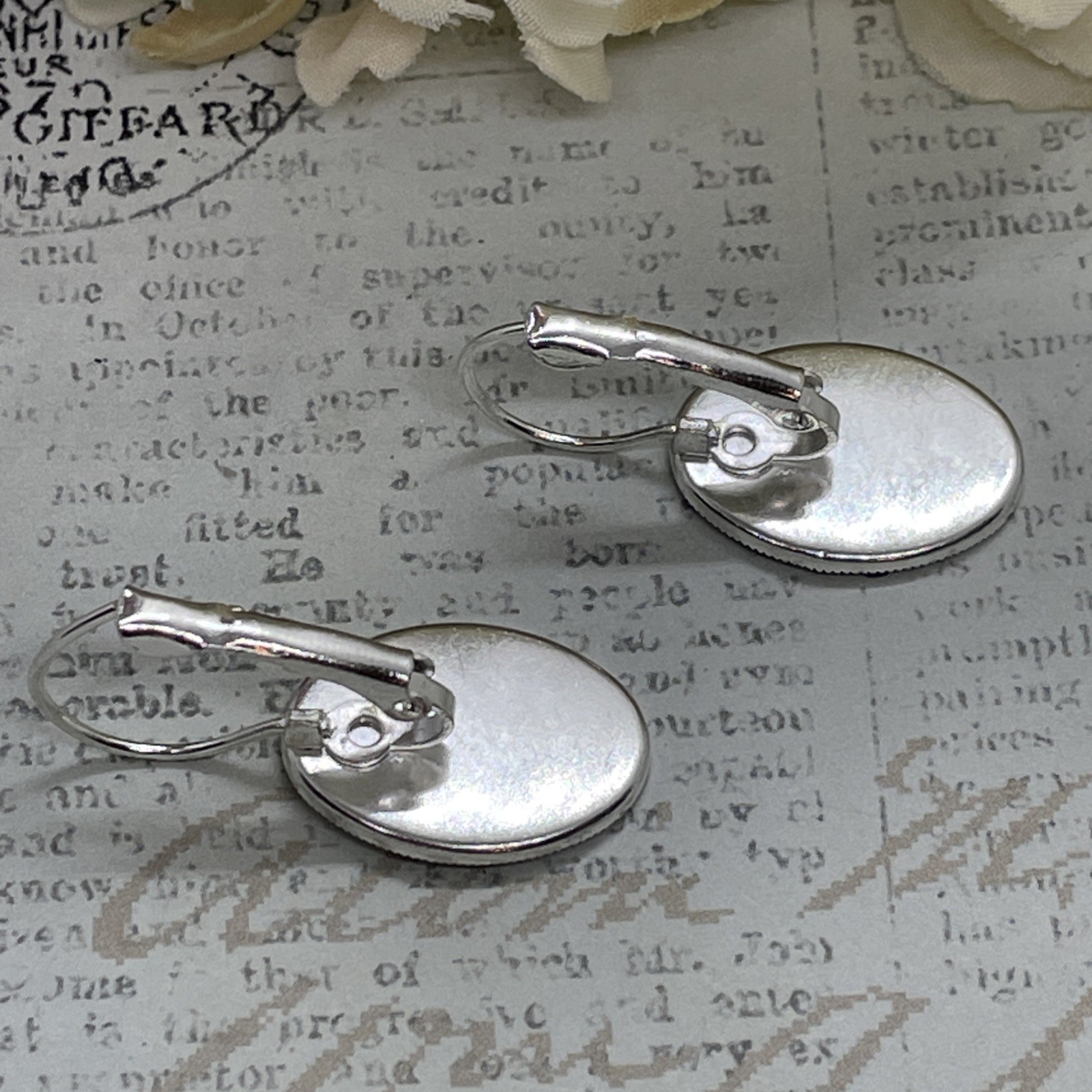Pink White Hummingbird Silver Boutique French Wire Cameo Earrings Wedding Mom