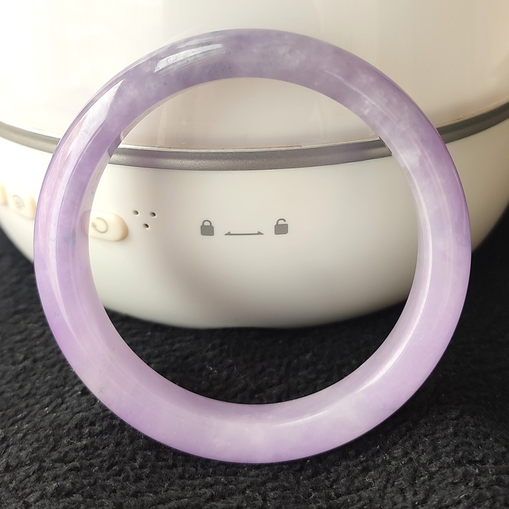 Certified Grade A Lavender 55mm Natural Burma Jade jadeite Bangle Bracelet