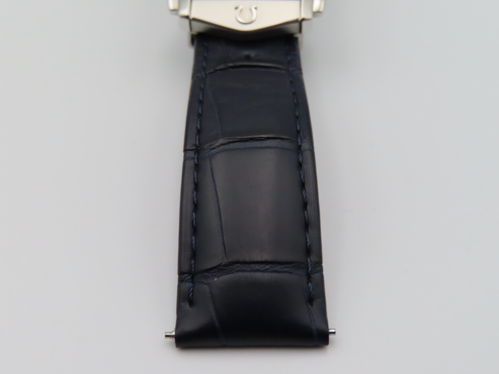 Omega Speedmaster ’57 Blue Leather 20mm Strap w/ OEM Push-Button Deployant