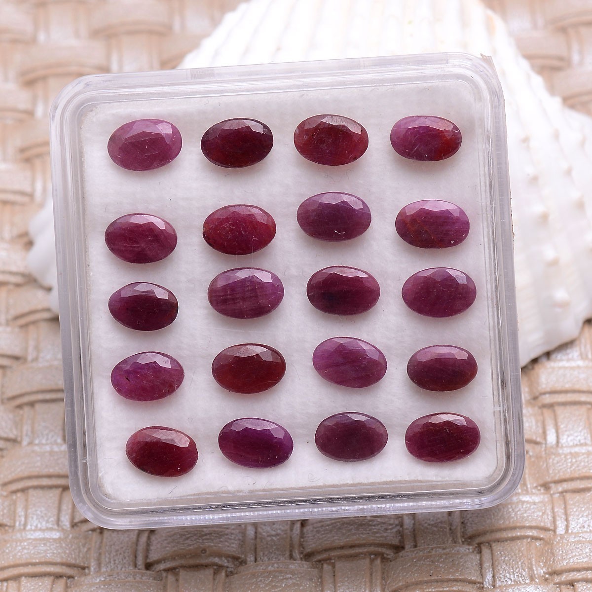 Set 21 Pcs Natural African Ruby Untreated 6mmx4mm Oval Cut Stunning Gemstone Lot