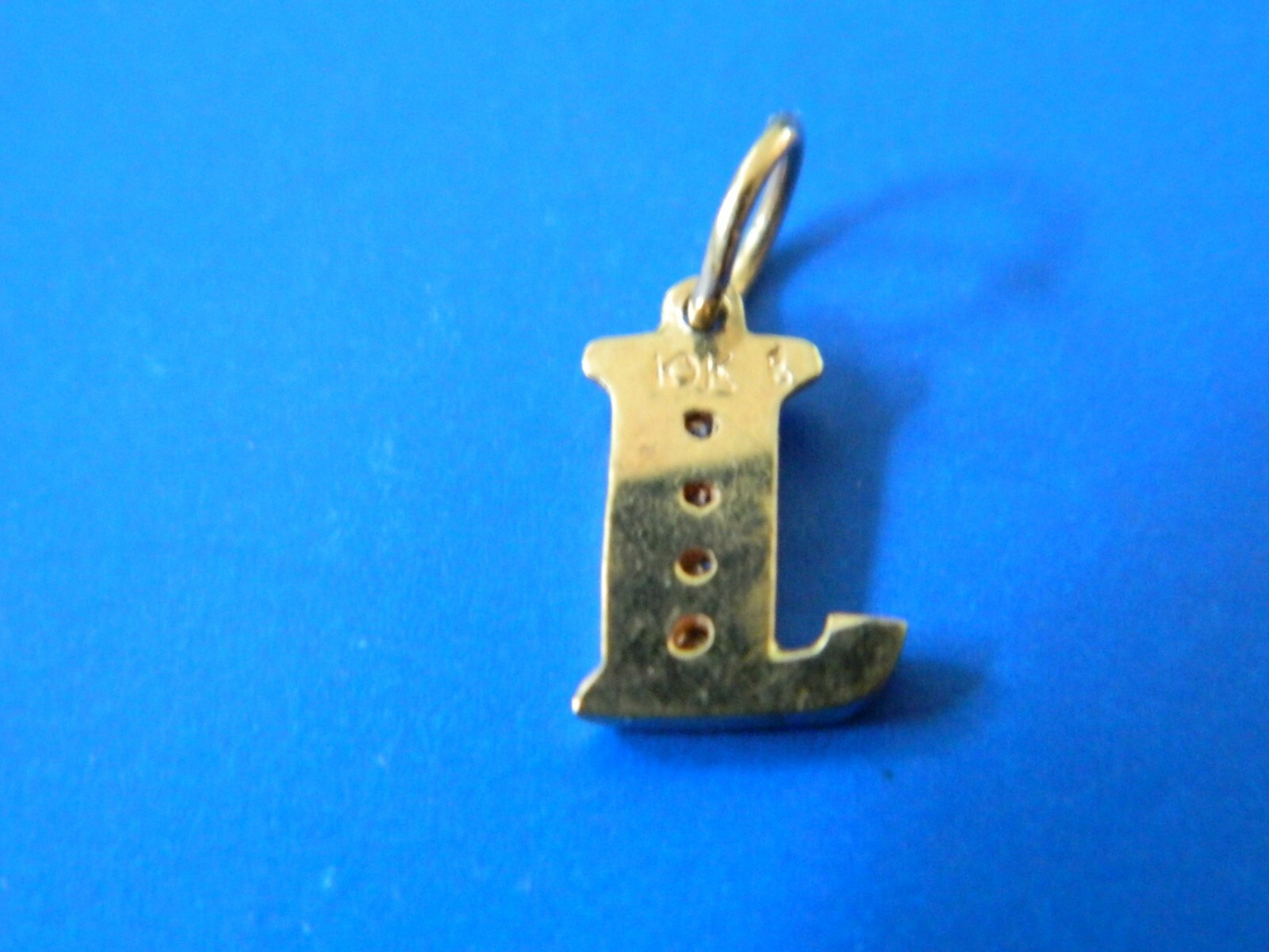 1Ok SOLID YELLOW GOLD LETTER J 4 SMALL DIAMOND CHARM / PENDANT
