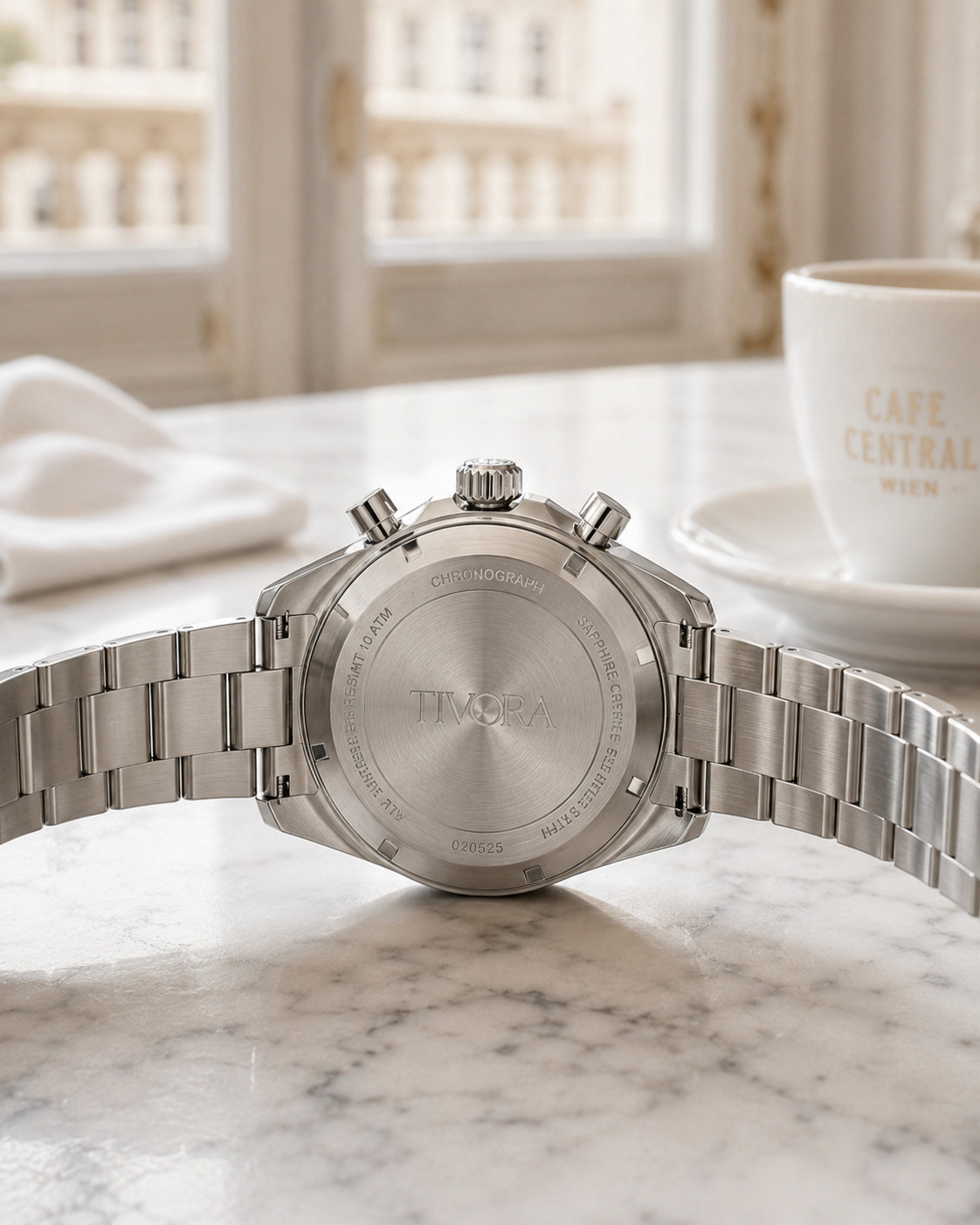 TÍVORÁ Veyron Argent Steel Race Emerald Dial – Custom Branded Automatic Chronogr