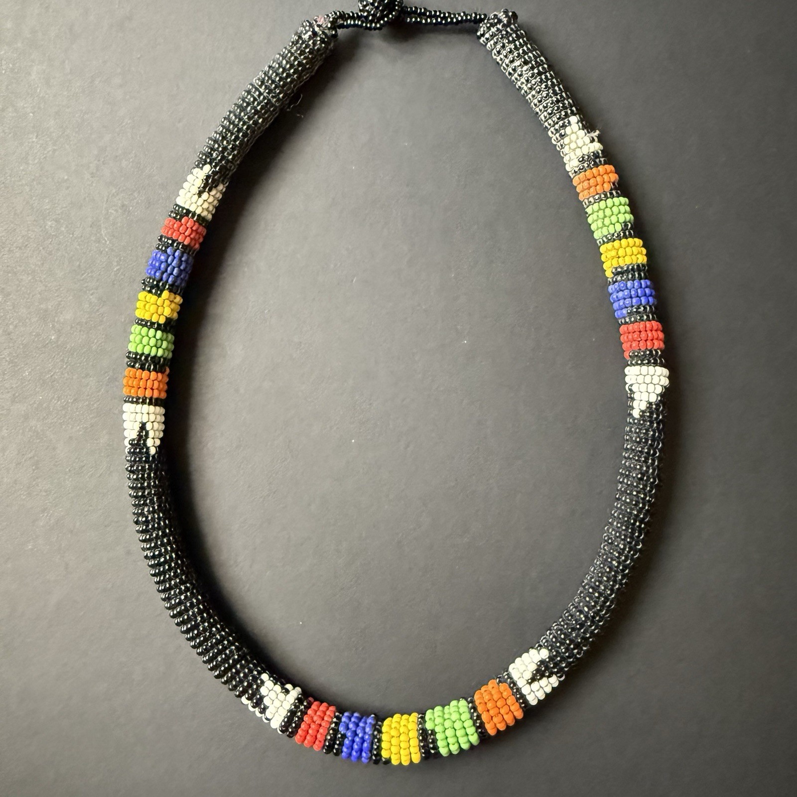 Vintage Handmade African Maasai Necklace • Global/ Ethnic Beaded Jewelry