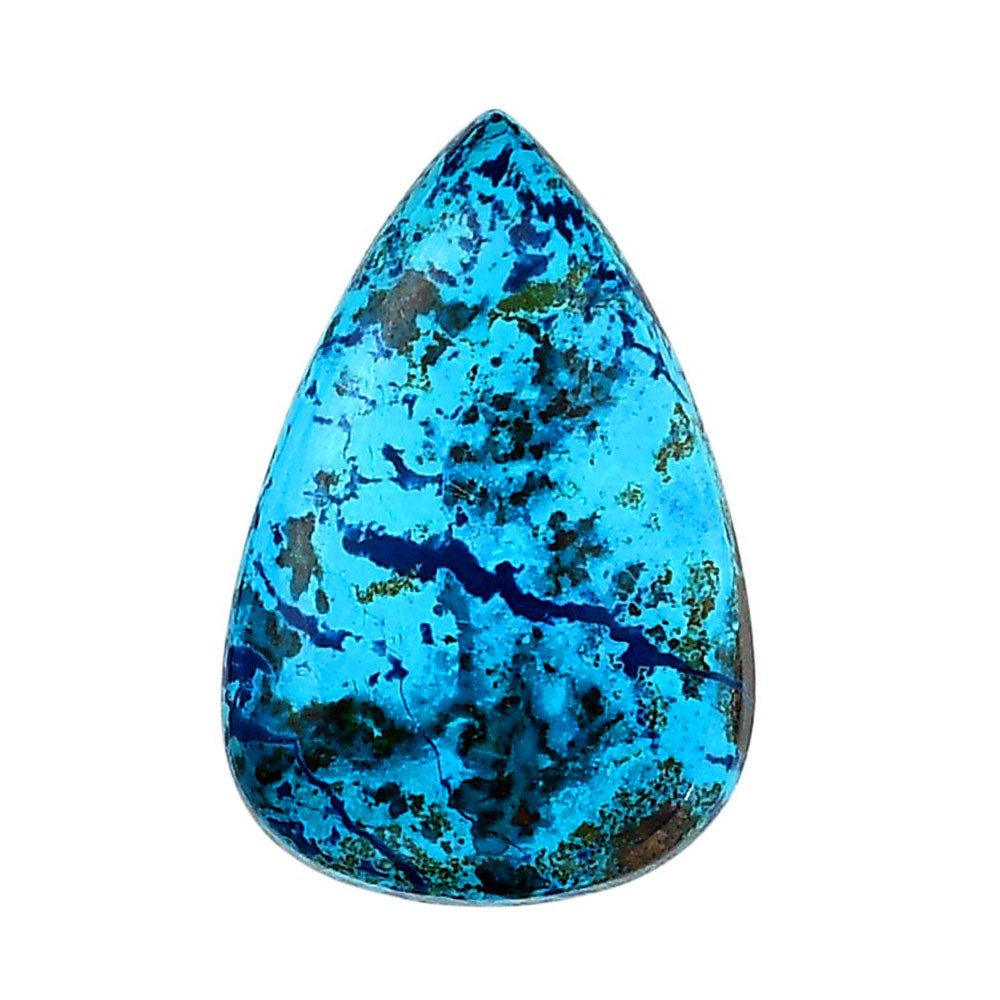 Natural Shattuckite 21.2×31.65×5.7 mm Pear Shape Polished Gemstone LS39-06150