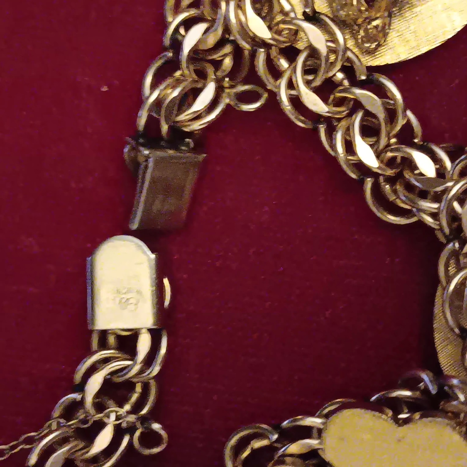 Vtg 1960s Elco 1/20 12kt Gold Filled Charm Bracelet 45g Poodle Wedding Birthday