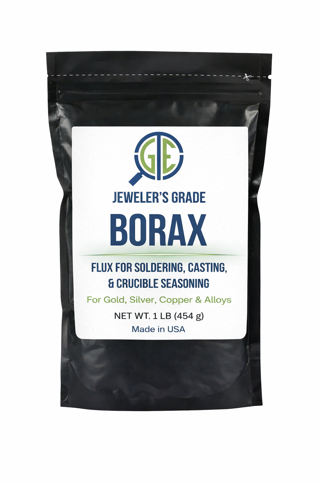 Borax Flux Kit 1 lb w/ 3″ Ceramic Crucible Jewelry Gold Silver Copper Melting