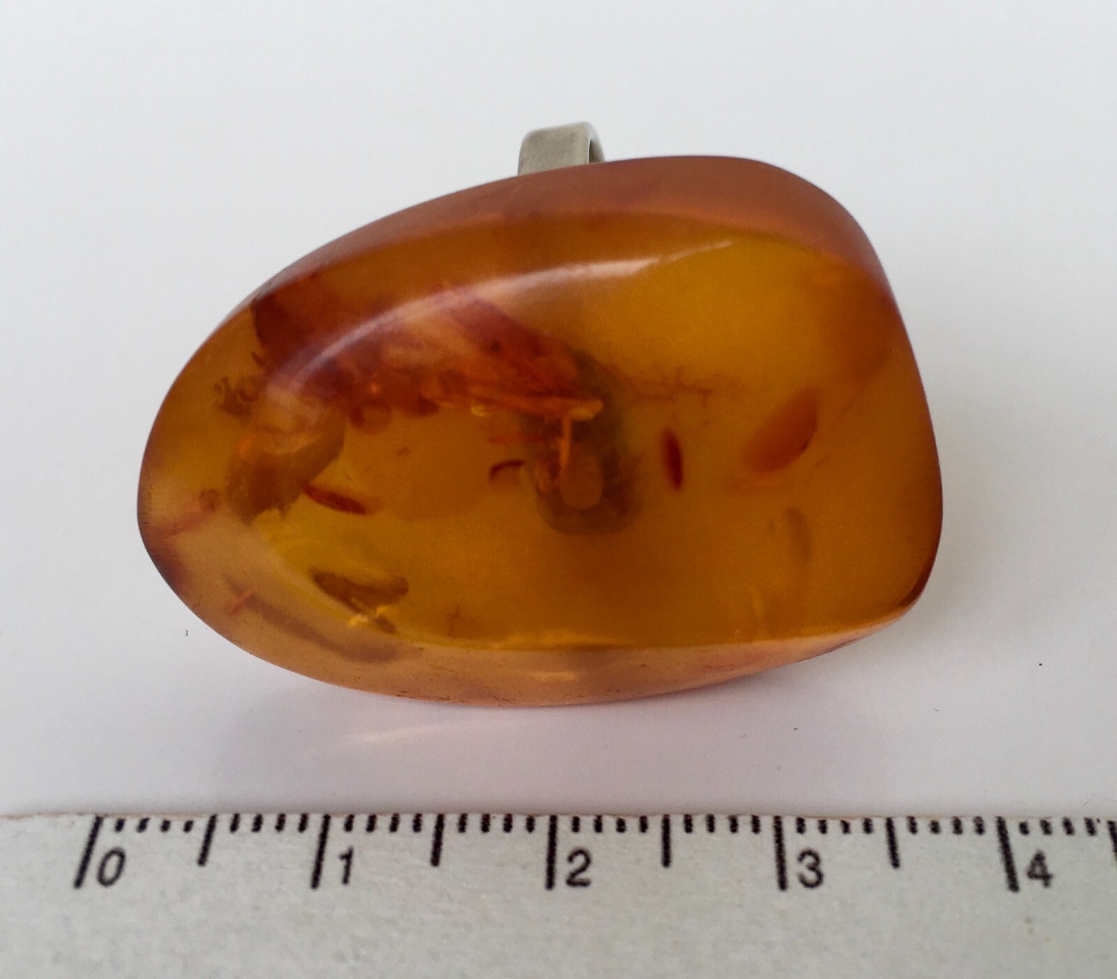 Ring made of Natural Amber Cupronickel USSR period Size 8 18.25 mm 8.86 gr