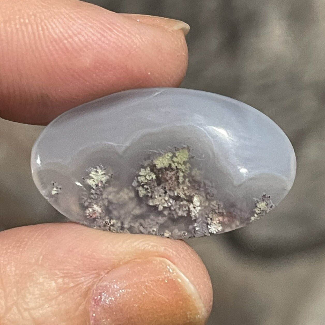 21.4ct 30×17.2×5.4mm Fine Garden Moss Agate Oval Cabochon Loose Picture Stone