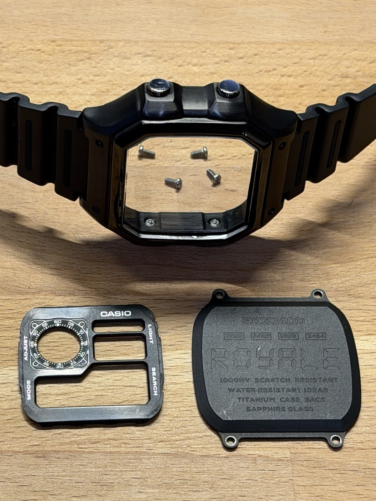 Casio AE1200 – SKXMOD “Royale” – Matte Black Stainless Steel – Titanium Caseback