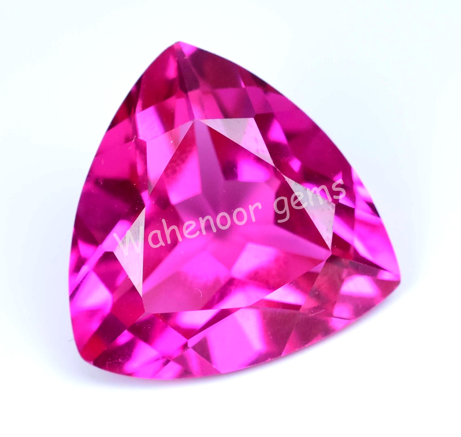 Natural Mogok Pink Ruby 26.70 Ct Trillion Certified Flawless Loose Gemstone