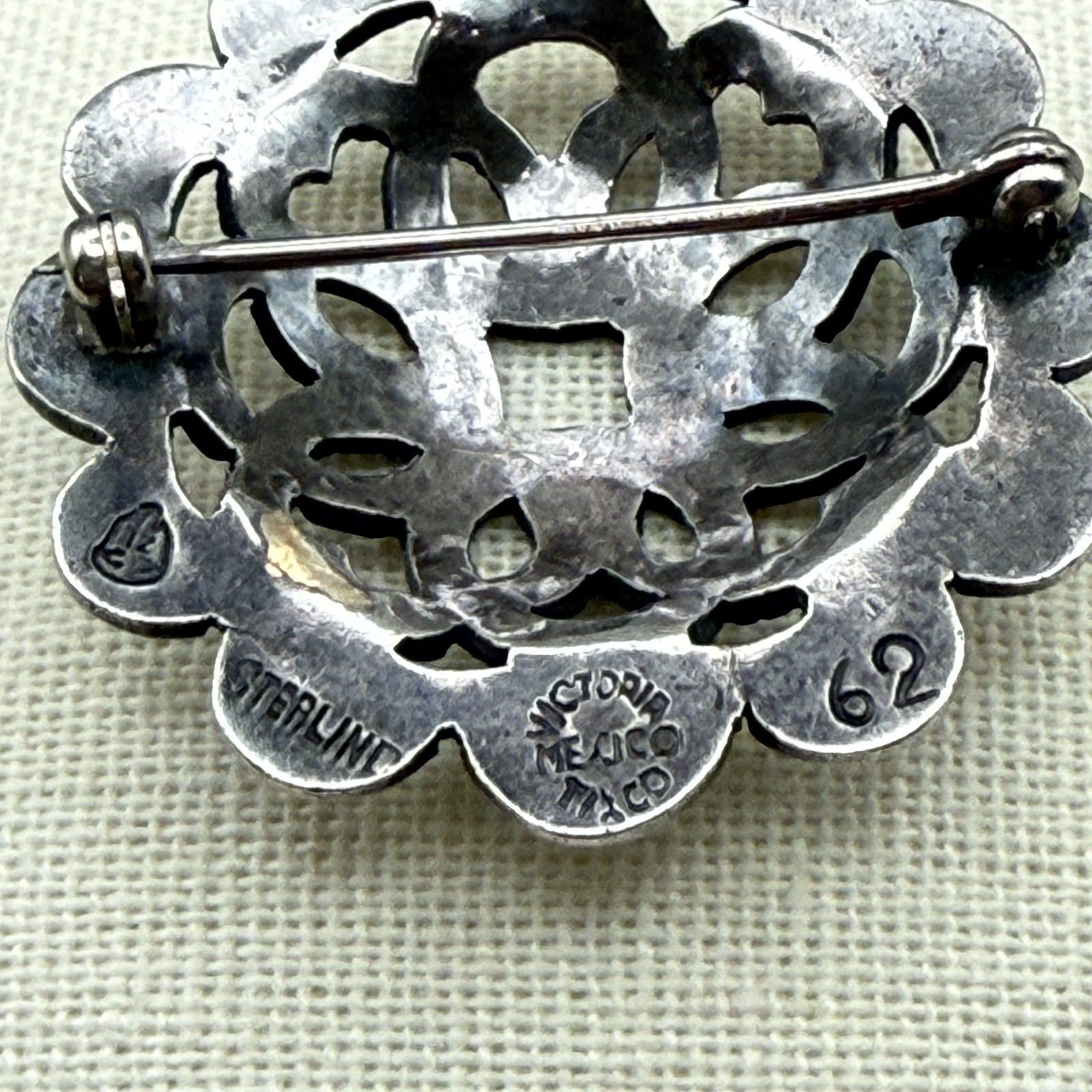 Vintage Mexico Taxco Brooch Pendant Victoria Sterling Silver Eagle 12 MCM