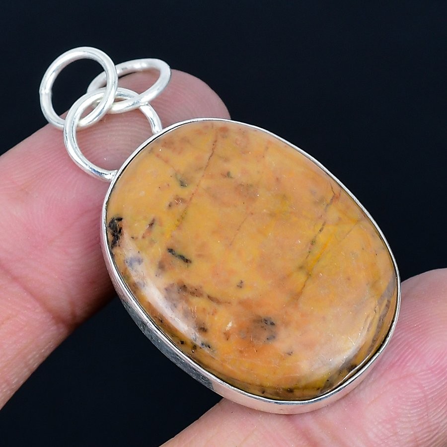 Mesmerising Bauxite Gemstone 925 Sterling Silver Jewelry Pendant 1.89″ z180