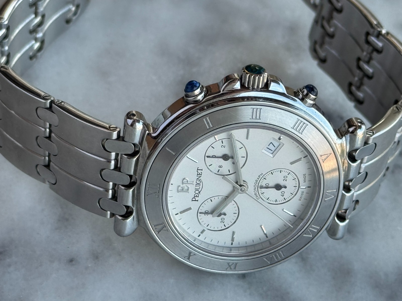 Pequignet Moorea Classique Chronograph Watch Quartz Mens 42mm Swiss 1350433