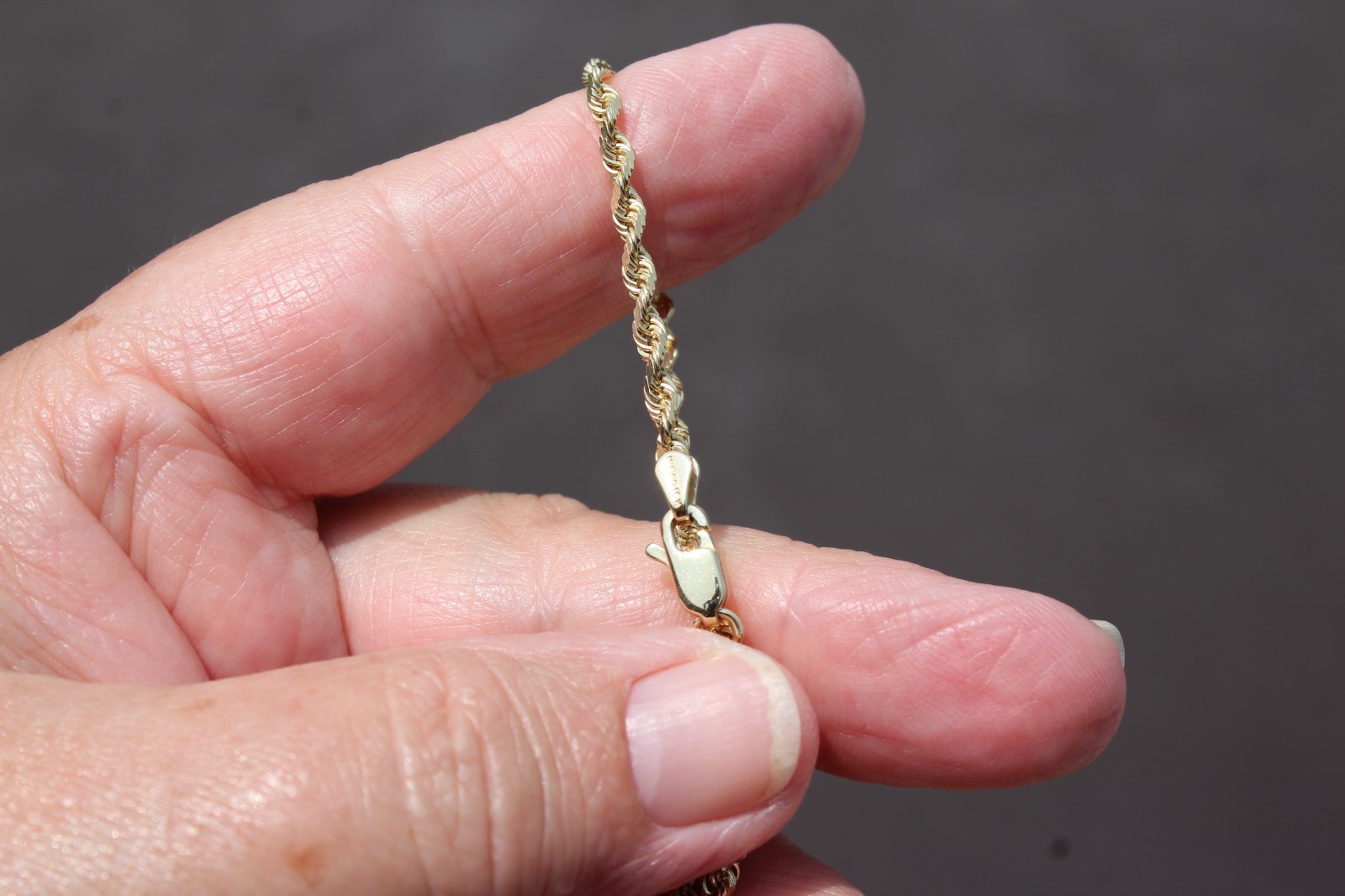 10K Yellow Gold 3mm ROPE Chain 24″ Necklace, 11.1 grams, Signed Midas 104 10k