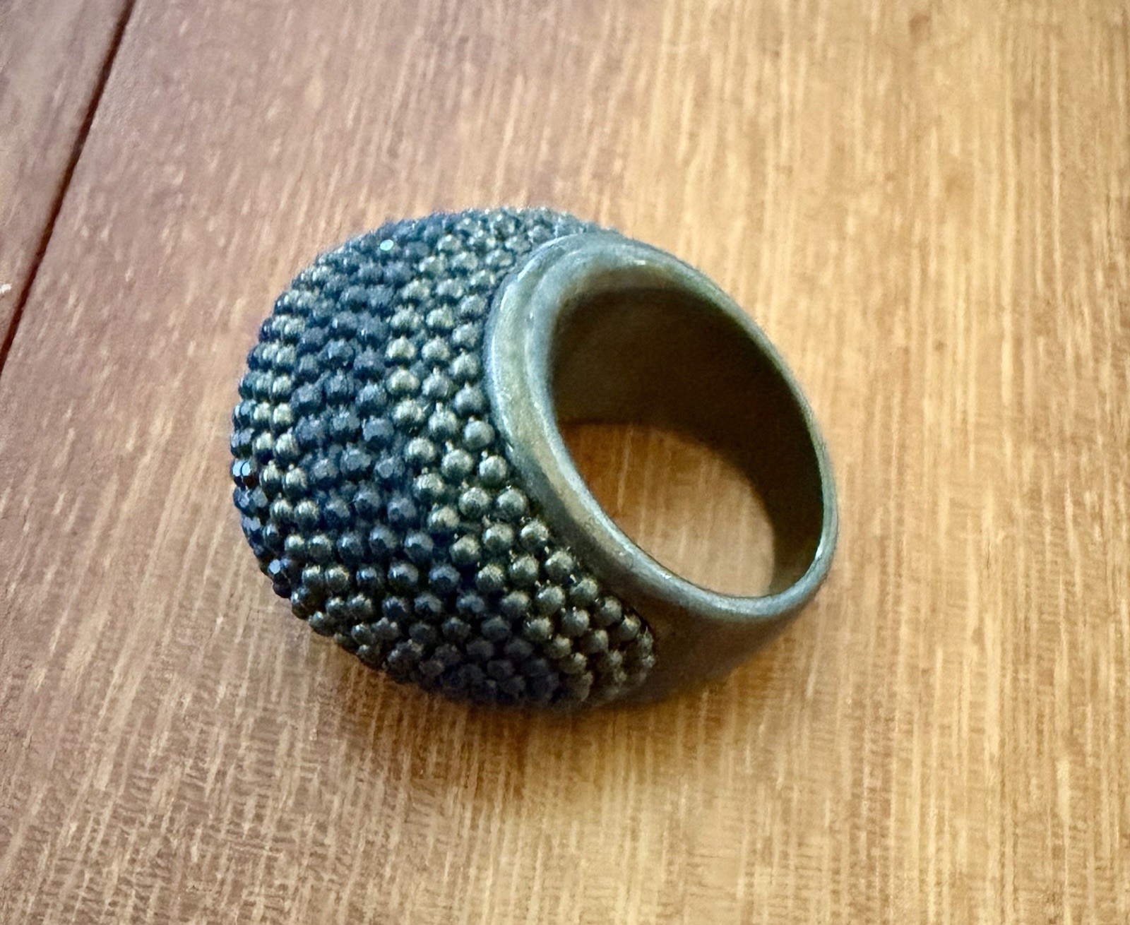 Vintage 90’s Textured Chunky Wide Bronze/Brass Dome Band Statement Ring