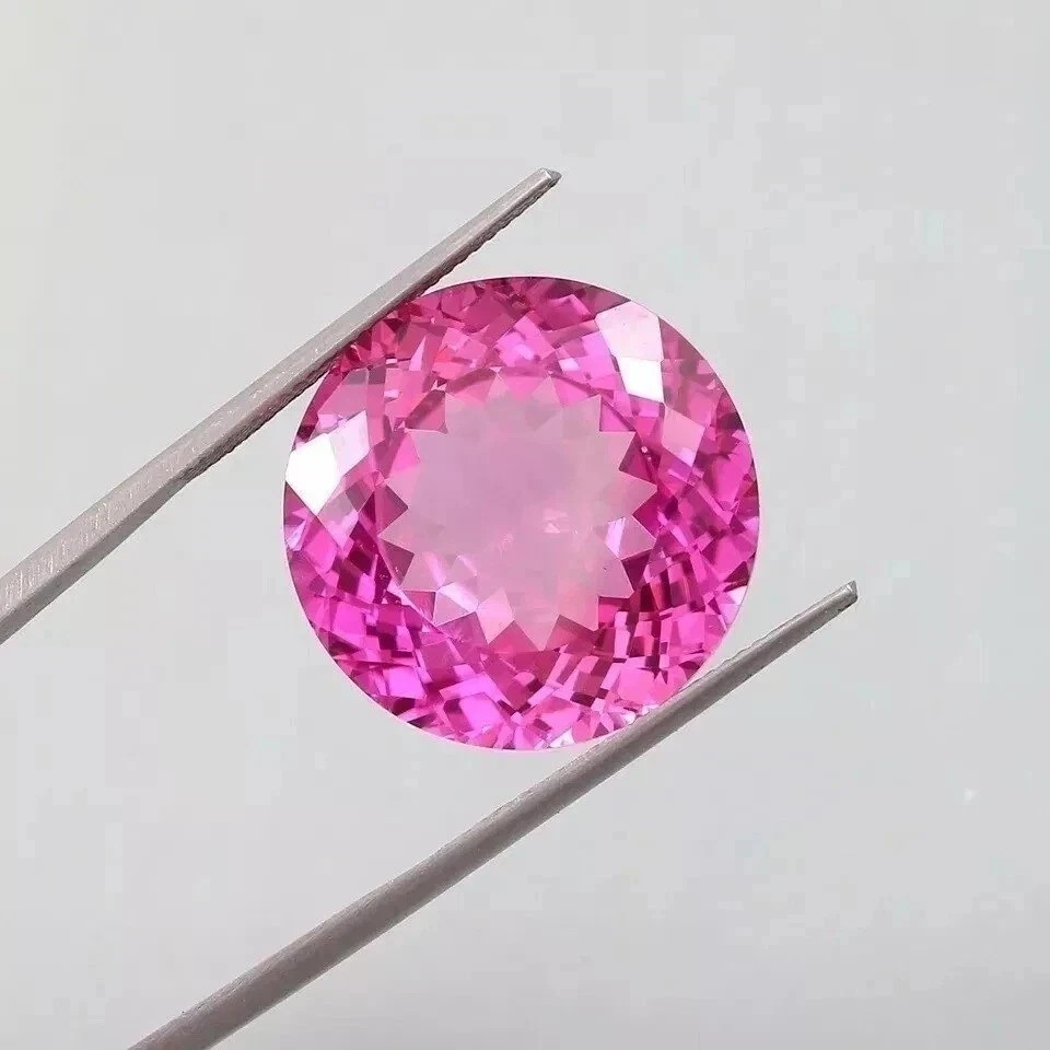 Natural Flawless Pink Sapphire 9.50 Ct Round Cut Certified Loose Gemstone AAA