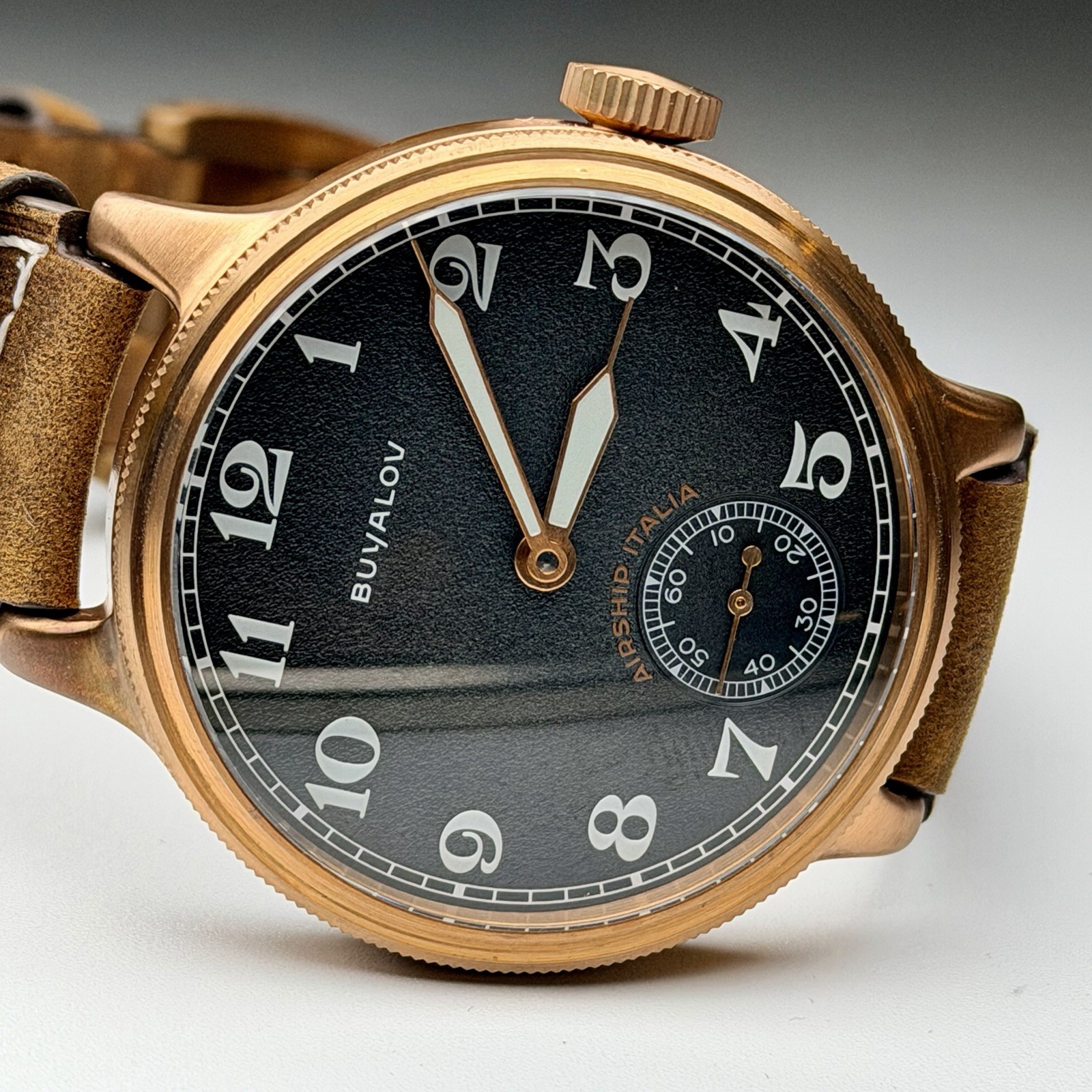 Buyalov Airship Italia Limited Ed. Bronze Type B Sapphire Mens 43mm Manual Watch