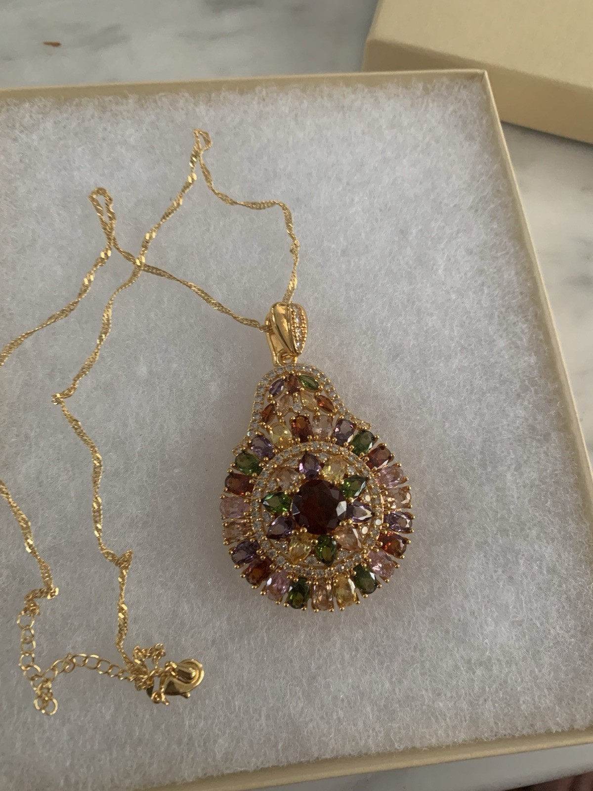 Retro Bohemian Synthetic Synthetic Zirconia Pendant 20 Inch