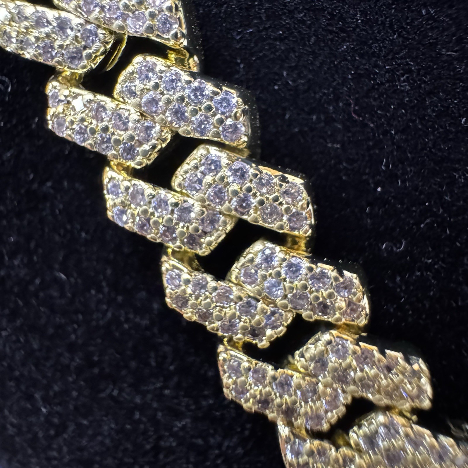 Iced out Moissanite Cuban Link Chain Necklace 20inch, 8.4mm, 14K Stamped