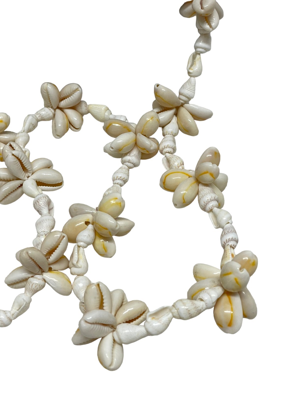 (7) Vintage Philippines Cowrie Mixed Shell Long Strand Necklaces Hippy Boho