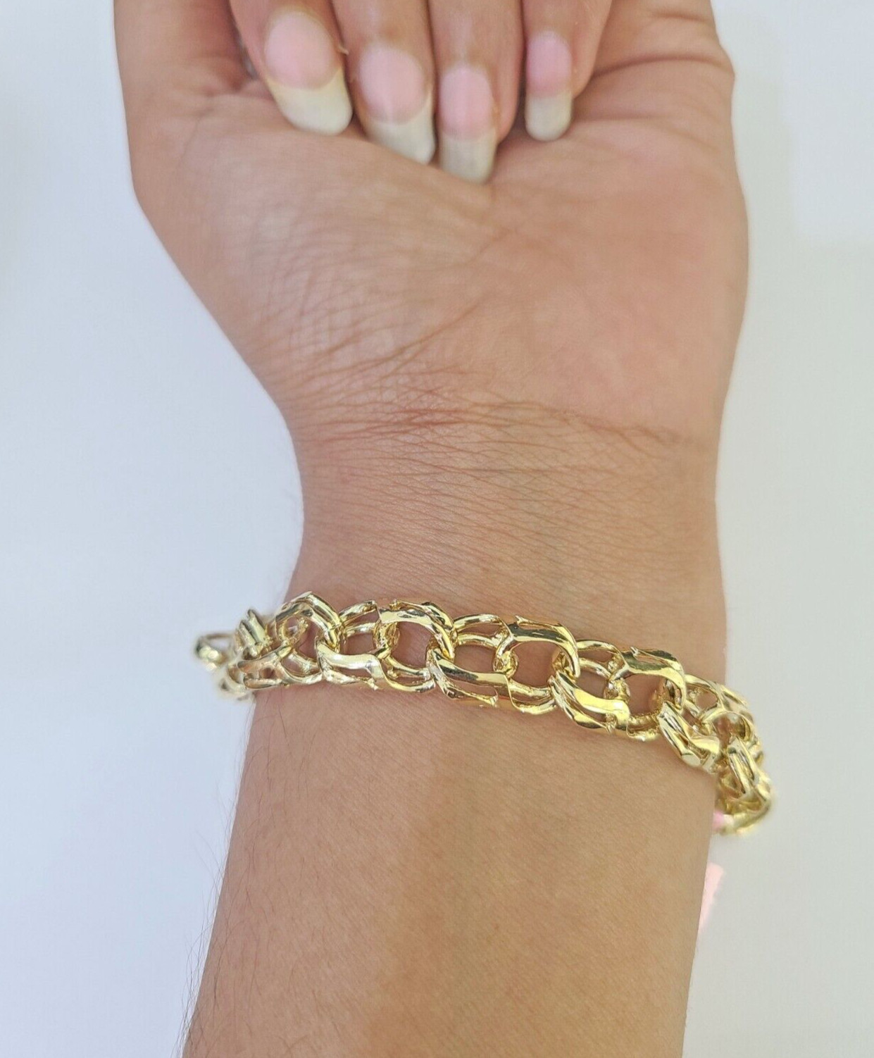 14k Chino ID Bracelet Yellow Gold Size 8.5″ Inches Box Lock Real 14kt