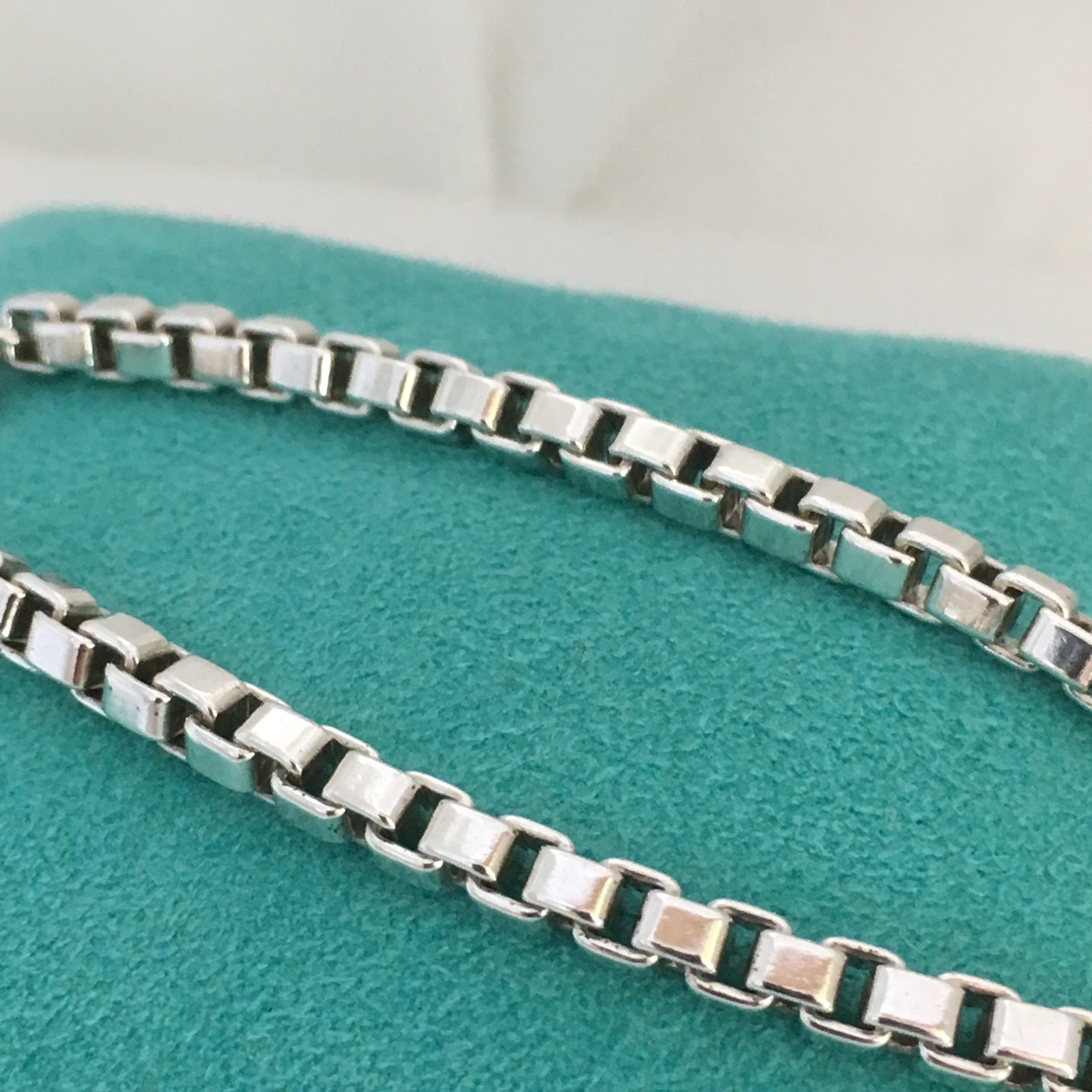 8.5″ Tiffany and Co Large Venetian Box Link Bracelet Mens Unisex Sterling Silver