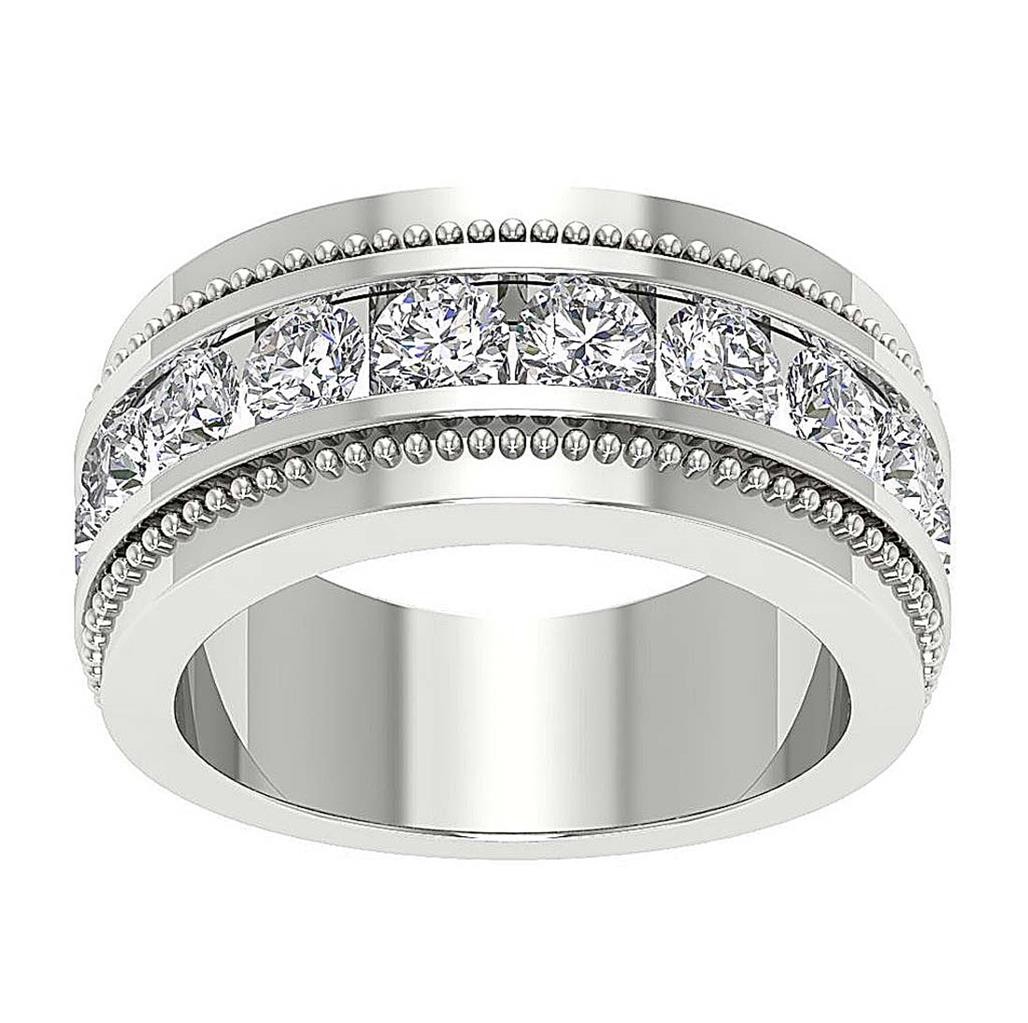 I1 G 1.75 Carat Genuine Diamond Men’s Wedding Ring 14K Two-Tone Gold Channel Set