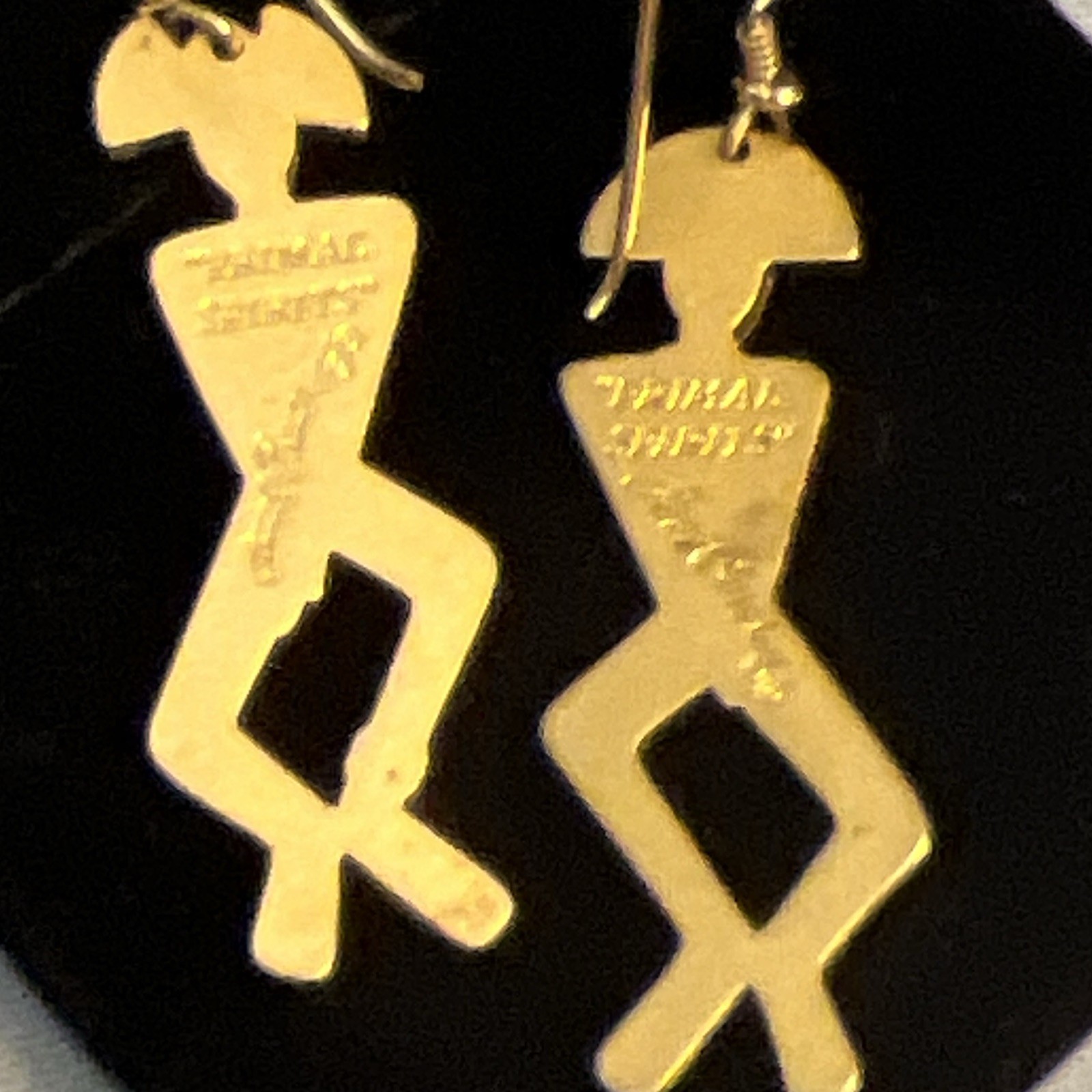 Vtg NOS Enamel Figural Dancers Male & Female Dangle Earrings Signed T346