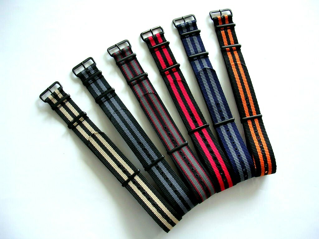 24mm Green NATO G10 PVD Premium Nylon watch band strap RAF IW SUISSE 18 19 20 22
