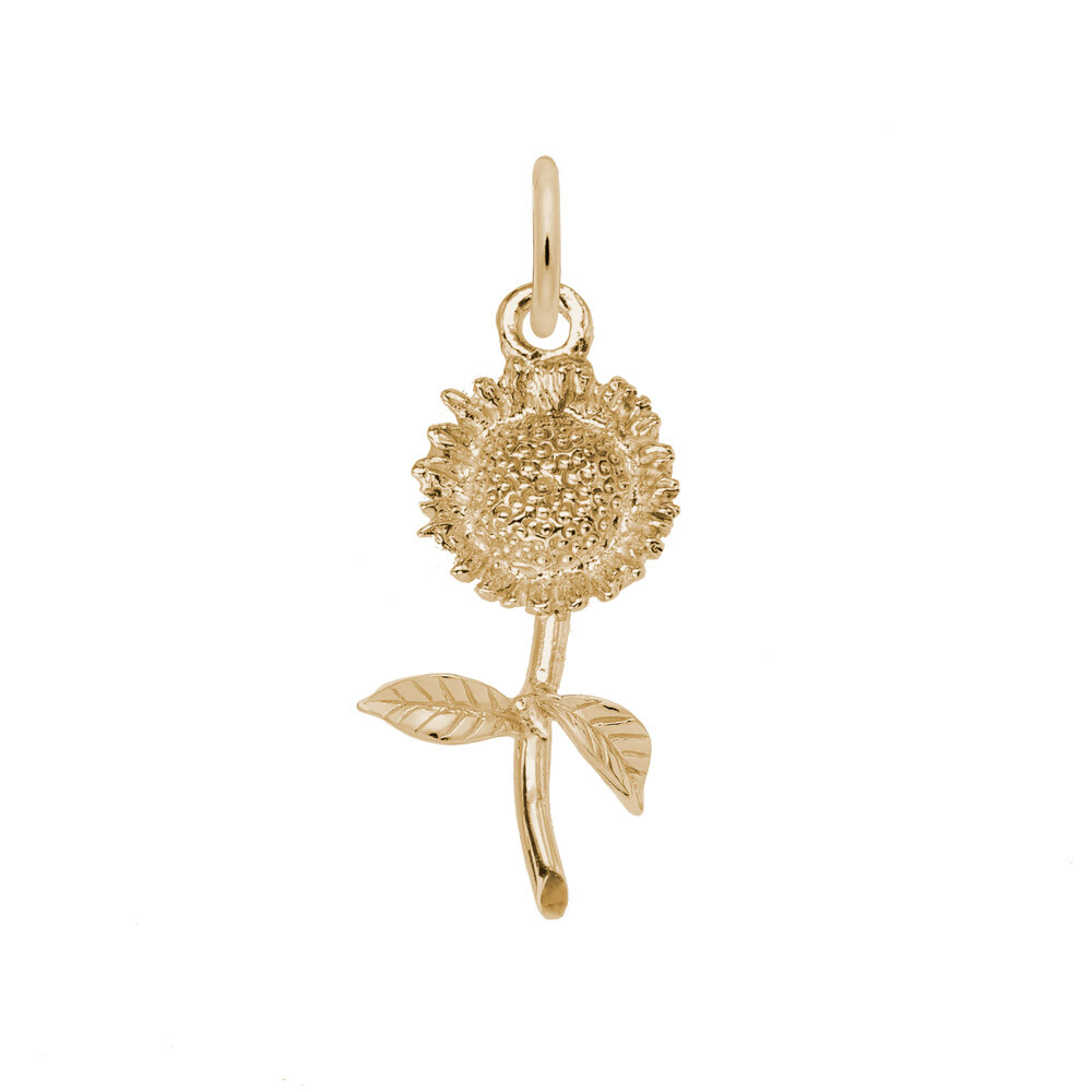 Sunflower Small Charm by Rembrandt 10K or 14K Gold or Sterling Silver