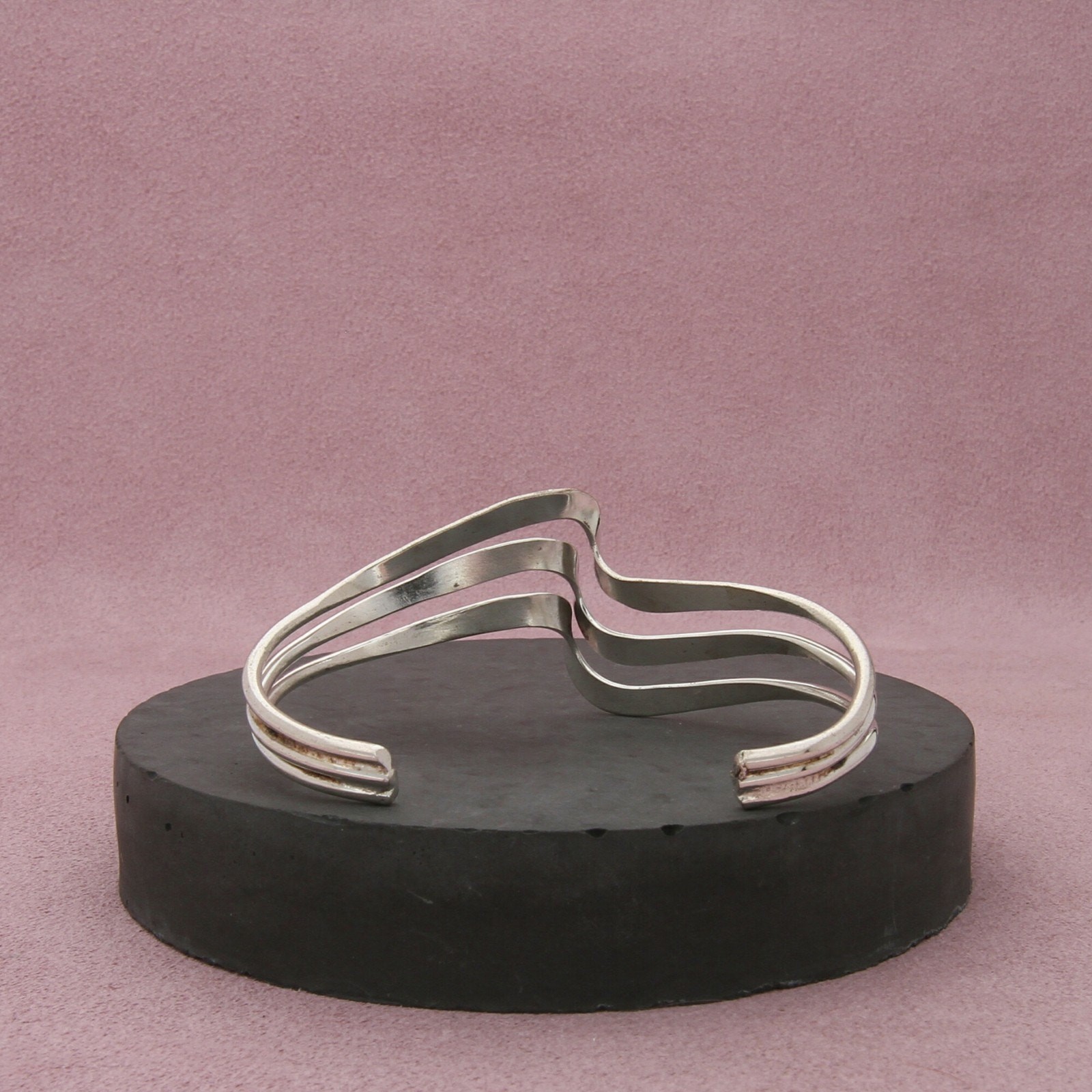 sterling silver vintage twisted triple cuff bracelet size 6.25in