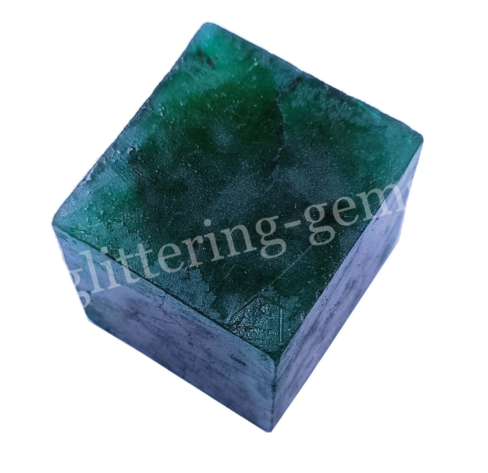 Green Emerald Natural Uncut Cube Rough 550 Ct IGL Loose Gems Opaque Dyed 26H